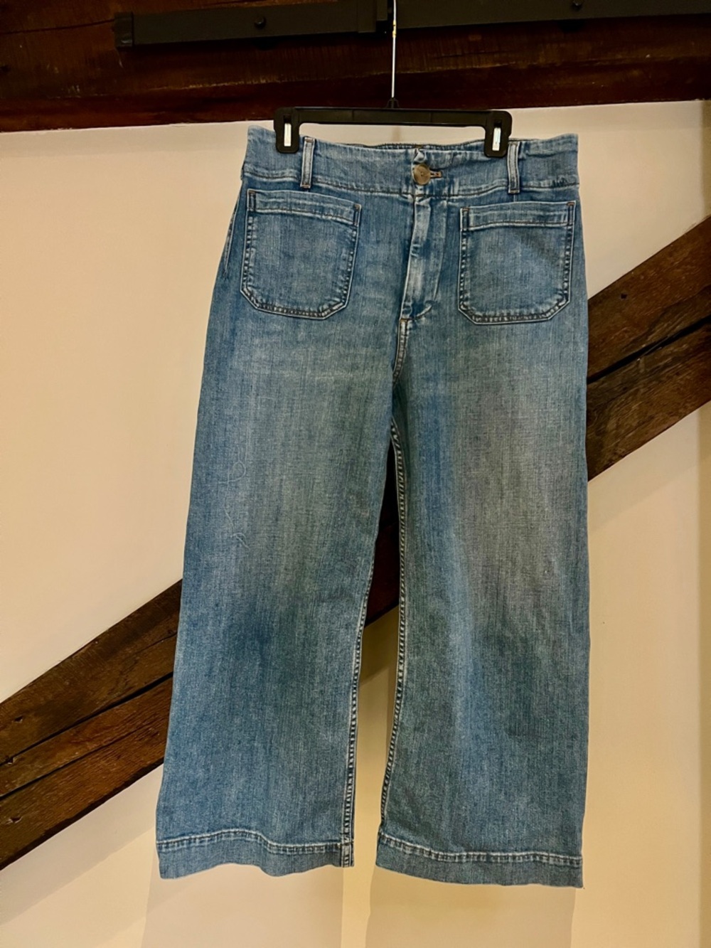 Maeve The Colette Cropped Wide Leg High Rise Denim Jeans 31